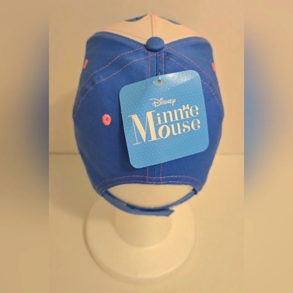 🆕️‎ NWT Girl's Disney Minnie Mouse Velcro Hat. Pink & Blue
